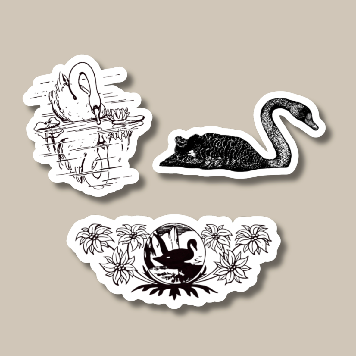 Swans Vintage Sticker Pack